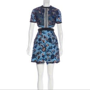 Self Portrait Embroidered Mini Dress